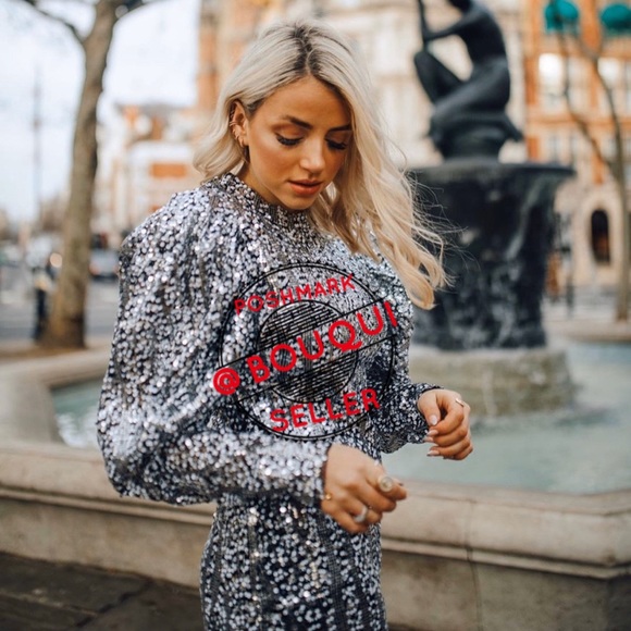 BLOGGERS FAVORITE ZARA SEQUINS DRESS WITH BELT - Picture 3 of 8